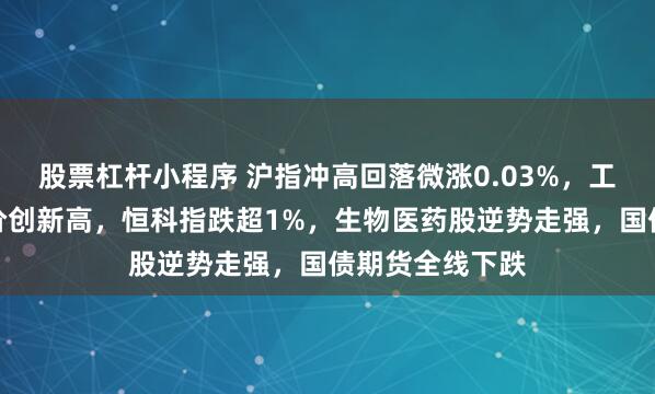 股票杠杆小程序 沪指冲高回落微涨0.03%，工农中三大行股价创新高，恒科指跌超1%，生物医药股逆势走强，国债期货全线下跌