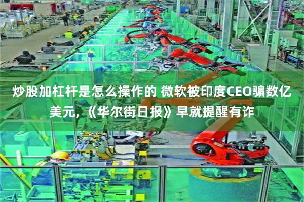 炒股加杠杆是怎么操作的 微软被印度CEO骗数亿美元, 《华尔街日报》早就提醒有诈