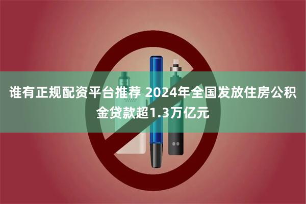 谁有正规配资平台推荐 2024年全国发放住房公积金贷款超1.3万亿元