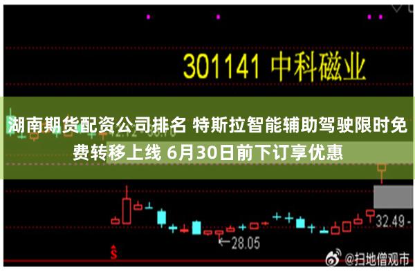 湖南期货配资公司排名 特斯拉智能辅助驾驶限时免费转移上线 6月30日前下订享优惠