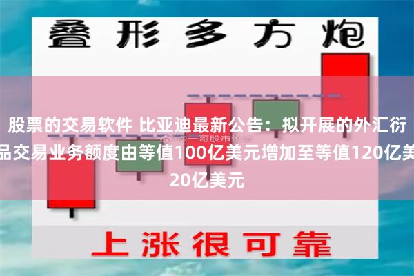 股票的交易软件 比亚迪最新公告：拟开展的外汇衍生品交易业务额度由等值100亿美元增加至等值120亿美元