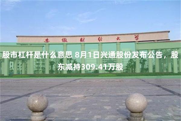 股市杠杆是什么意思 8月1日兴通股份发布公告，股东减持309.41万股