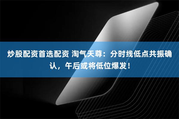 炒股配资首选配资 淘气天尊：分时线低点共振确认，午后或将低位爆发！