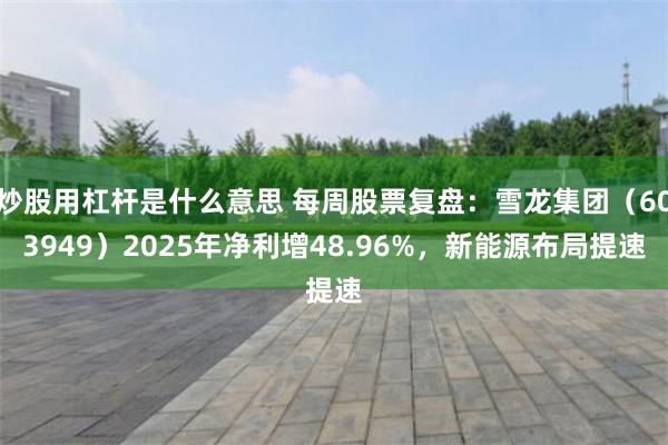炒股用杠杆是什么意思 每周股票复盘:雪龙集团(603949)2025年净利增48.96%,新能源布局提速