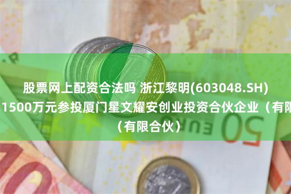 股票网上配资合法吗 浙江黎明(603048.SH)：出资1500万元参投厦门星文耀安创业投资合伙企业（有限合伙）