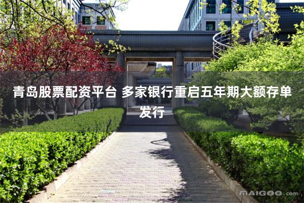 青岛股票配资平台 多家银行重启五年期大额存单发行
